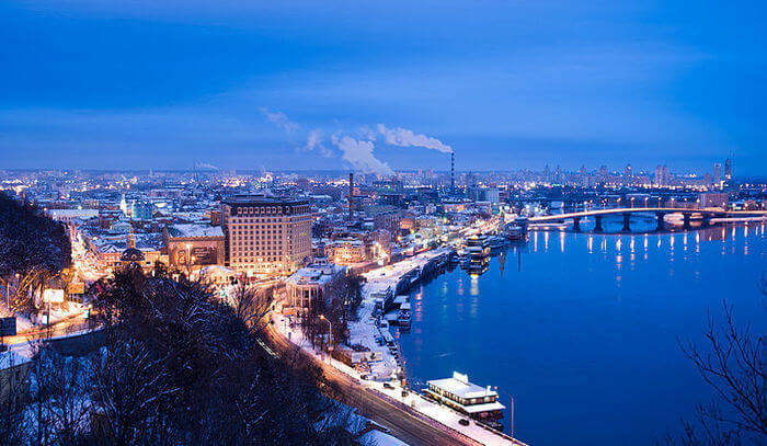 Dnieper River and city View