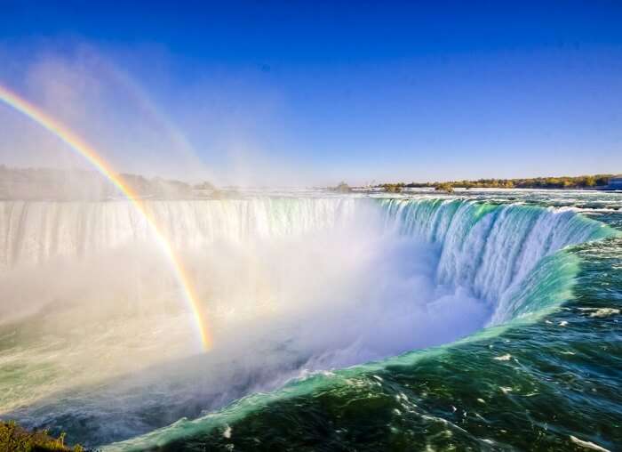 Niagara Falls With Rainbow in Canada, one of the best places to visit in Canada