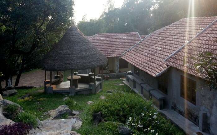 Side view of Fairholme Bungalow homestay in Yercaud in Tamil Nadu