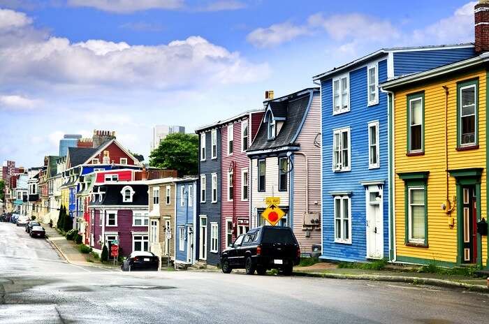 colored houses in St. John's Canada