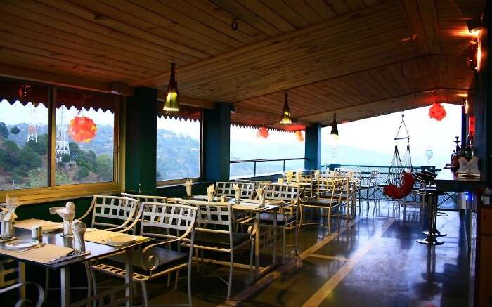 Terrace cafe of Kasauli Regency hotel 