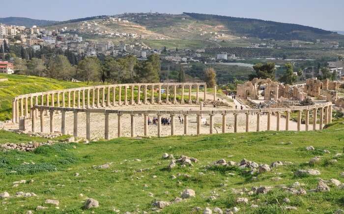 The massive archaeological site of Jerash 