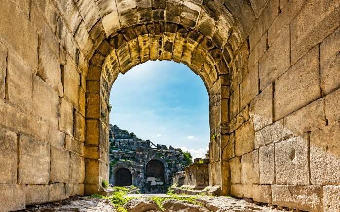 Western theater entrance of Umm Qais in the ancient city of Decapolis 