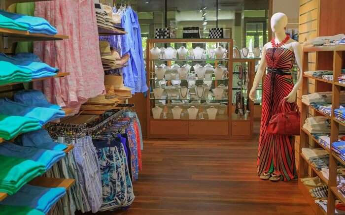 mannequin wearing a dress in a store in Maldives 