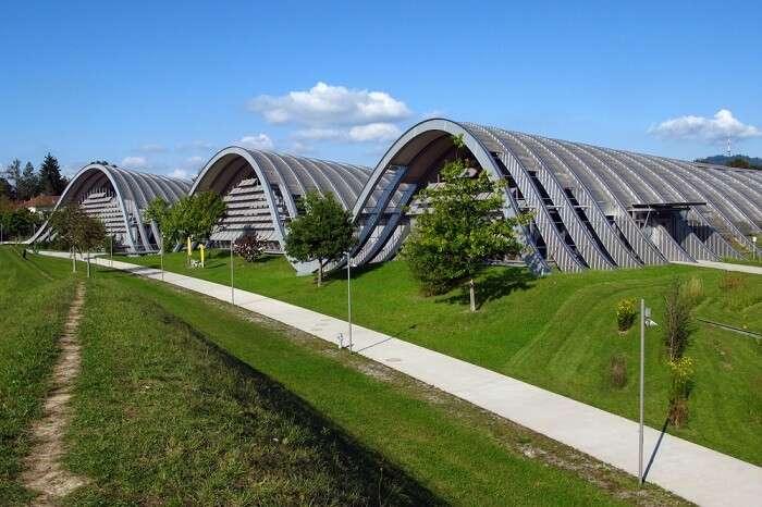 The exteriors of the Paul Klee Zentrum museum in Bern