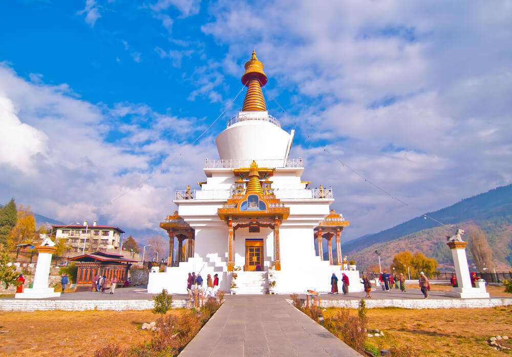 a beautiful white Tibetan meditation temple