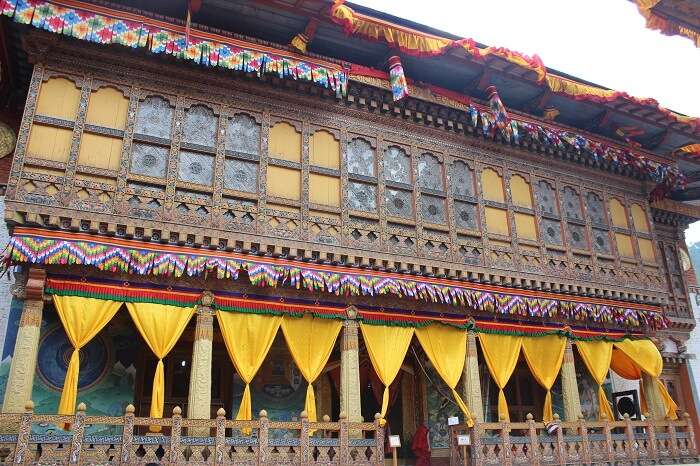 temple inside punakha dzong in bhutan