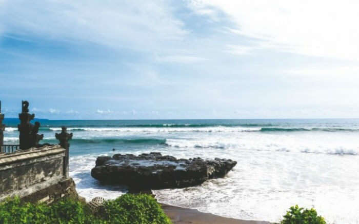 A view of Batu Bolong Beach in Canggu in Bali