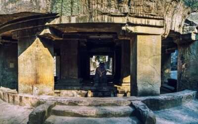 A view of Pataleshwar Cave Temple in Pune