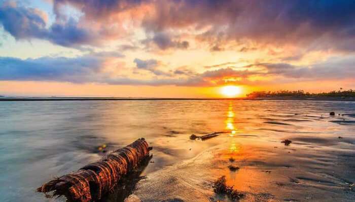 A view of Prancak Beach in Bali at Sunset