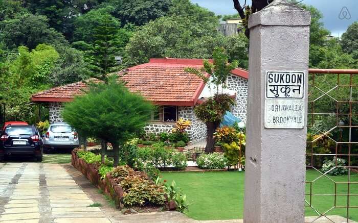 A view of Sukoon Villa in Lonavala on a beautiful day