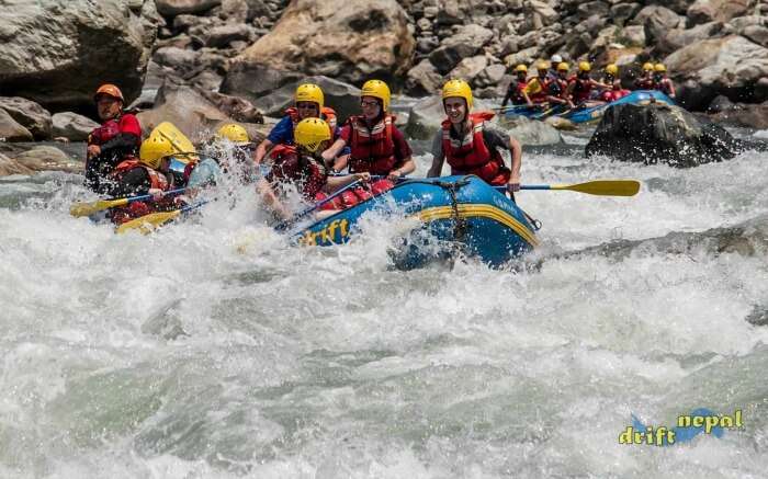 Adventurers from Drift Nepal Expedition taking up river rafting in Nepal