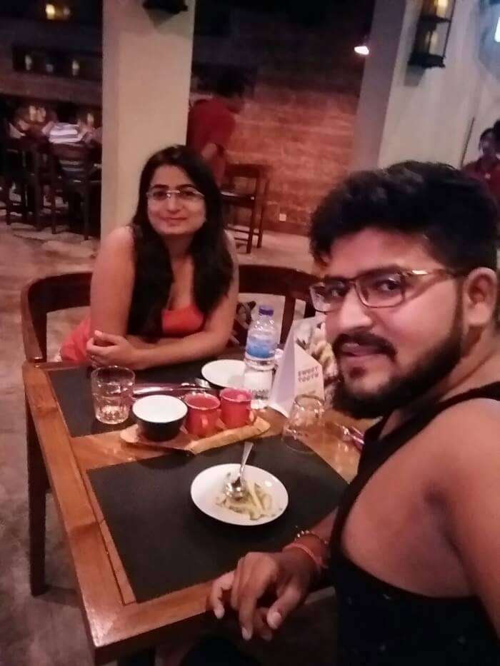 nirav & wife dining after watersports bali