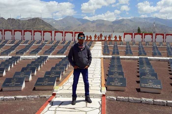 ninad on a visit to drass war memorial in ladakh