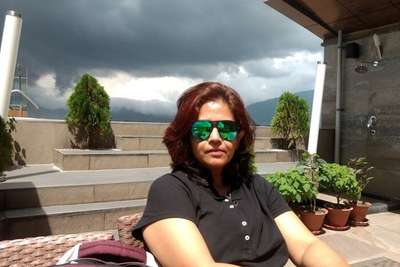 narayan's wife enjoying at Hotel Country Villa in nagarkot