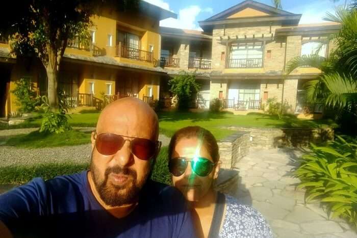 narayan at Temple Tree Resort at Pokhara on his romantic nepal trip