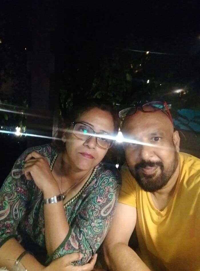 narayan and wife having dinner at resort on their nepal trip