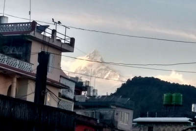 views of snowy mountains on narayan's trip to nepal