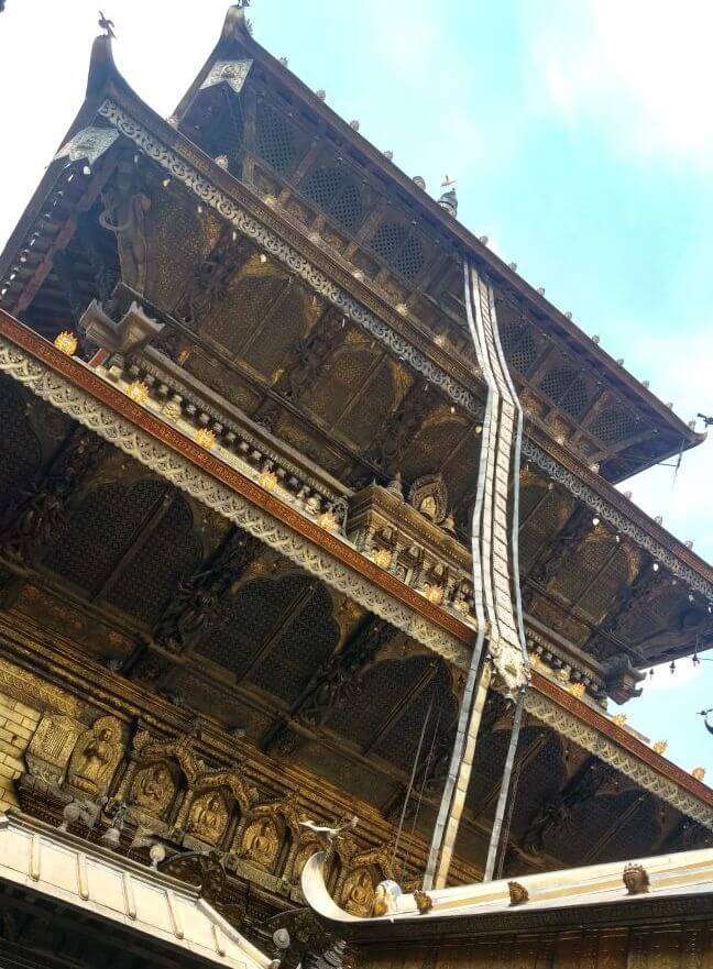 narayan and his wife checking out architecture of hindu temple in nepal