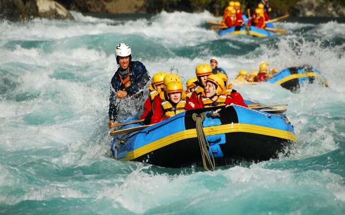 Rafters enjoying river rafting in Kali Gandaki in Nepal