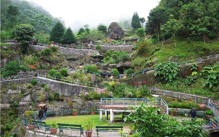 Rock garden in mountains 