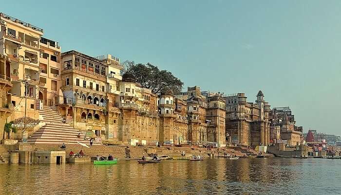 Aerial view of Varanasi, one of the famous places to visit in India on budget