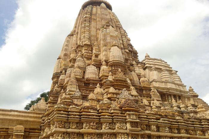 a beautiful old temple in khajuraho