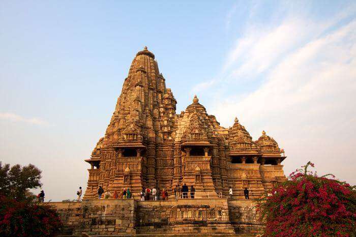 a beautiful temple under a clouded sky