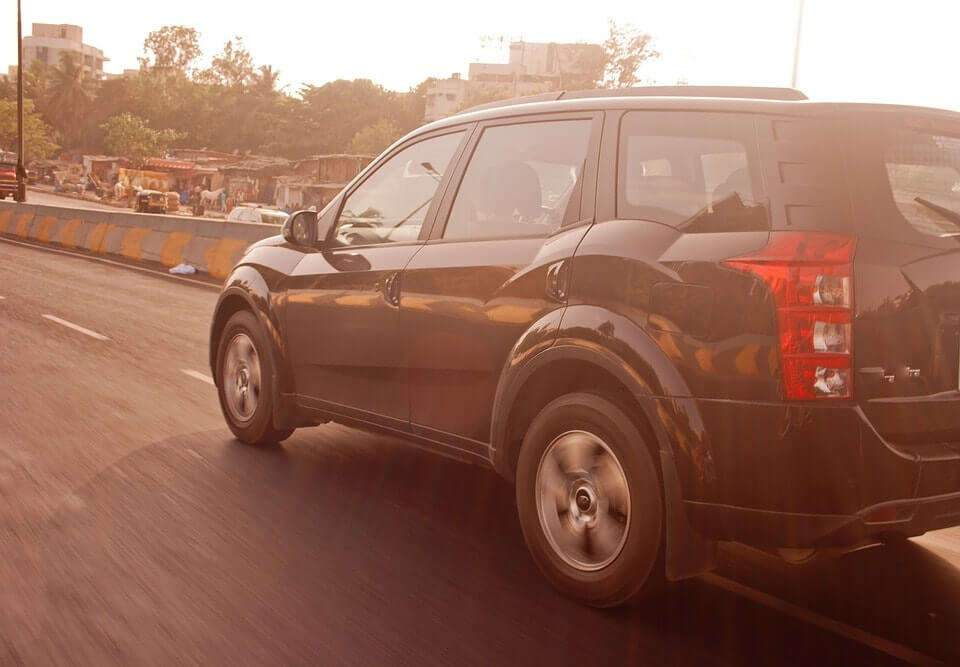 a car on road