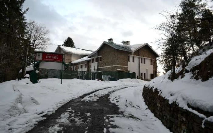 The beautiful Hotel Hatu after fresh snowfall