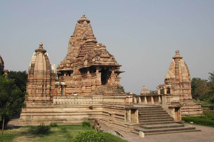 an ancient temple in Khajuraho