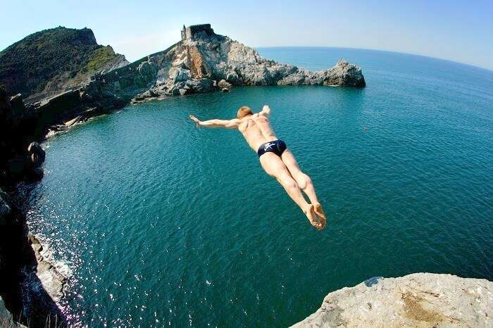 cliff jumping adventure