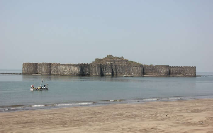 fort in the middle of an ocean 