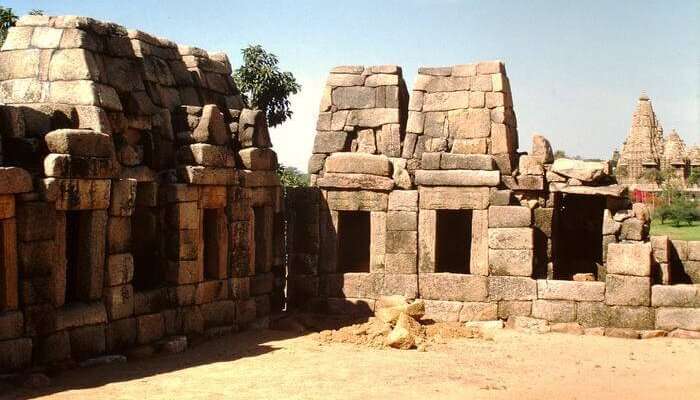 ruined temple in Khajuraho