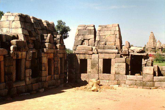 ruined temple in Khajuraho