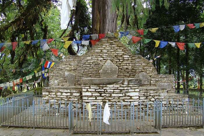 The coronation throne at the Norbugang Park in Yuksom near Gangtok