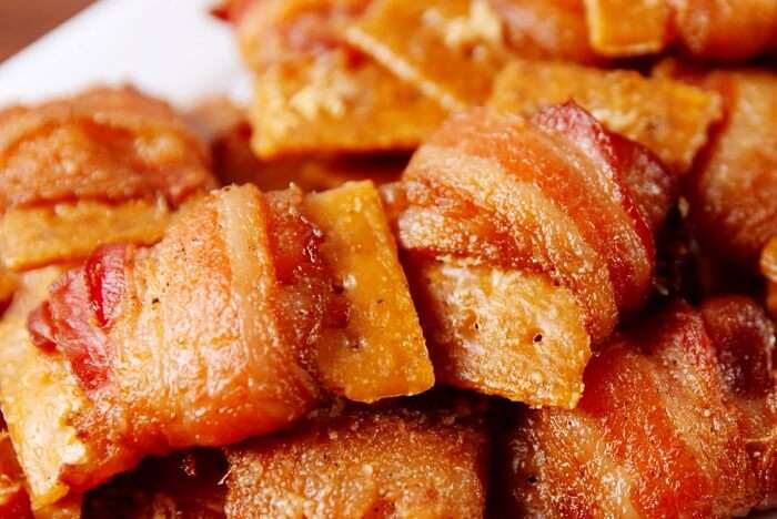 attend the Bacon Festival and eat dishes made out of bacon