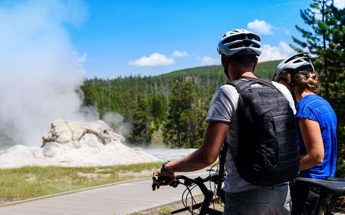 Biking in Yellowstone National Park 