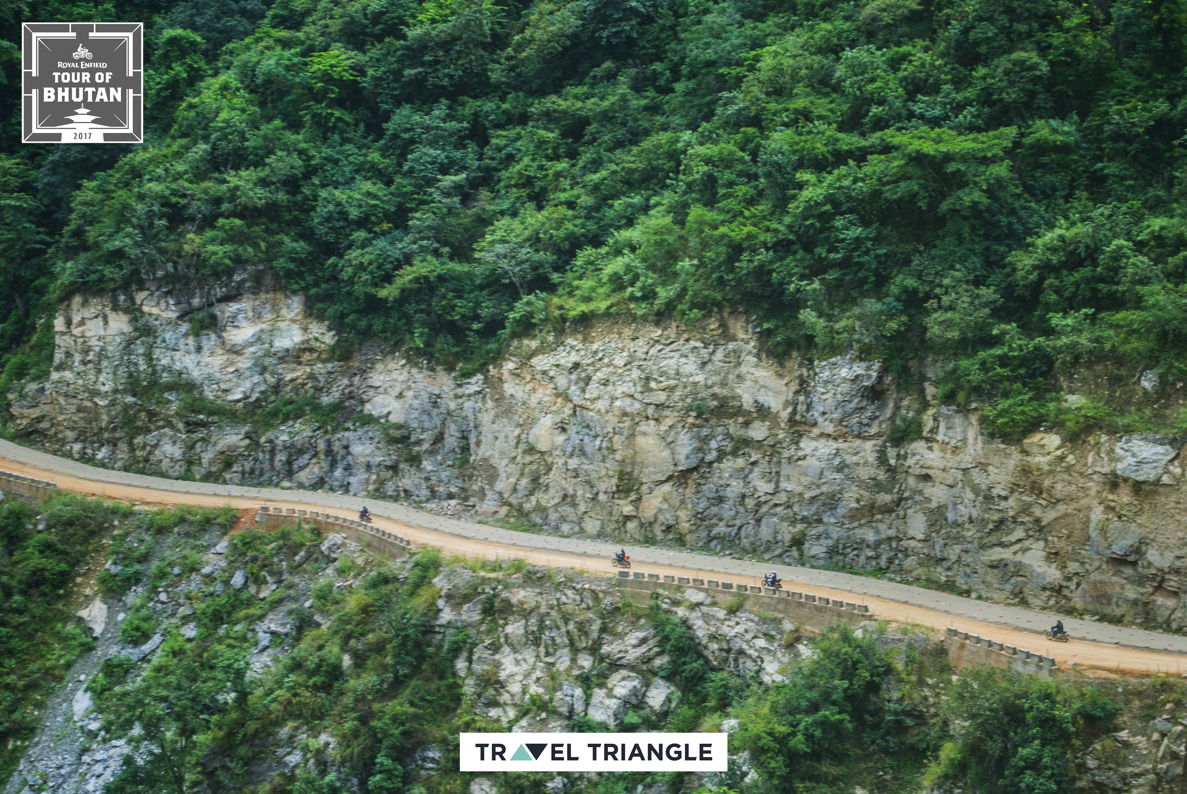 Mongar to Trashigang: aerial views of the riders riding off