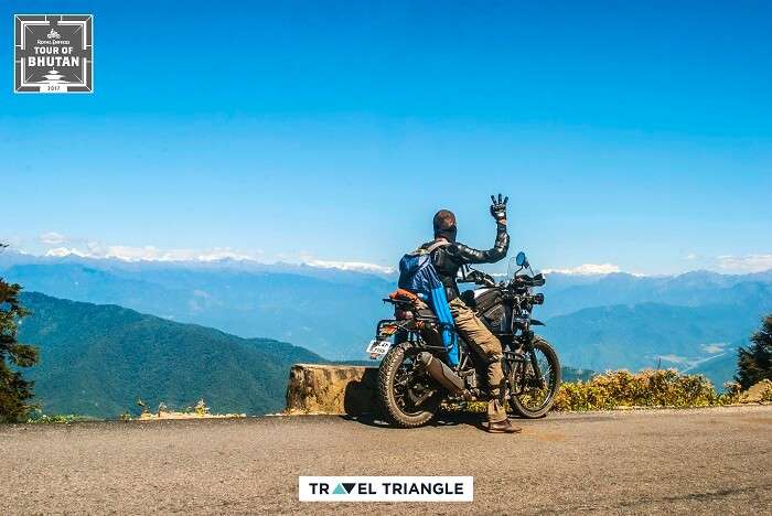 riding in bhutan on the royal enfield road trip
