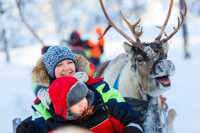 Reindeer ride in Lapland