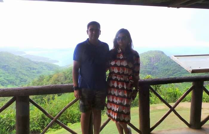 Couple on a romantic trip to Seychelles