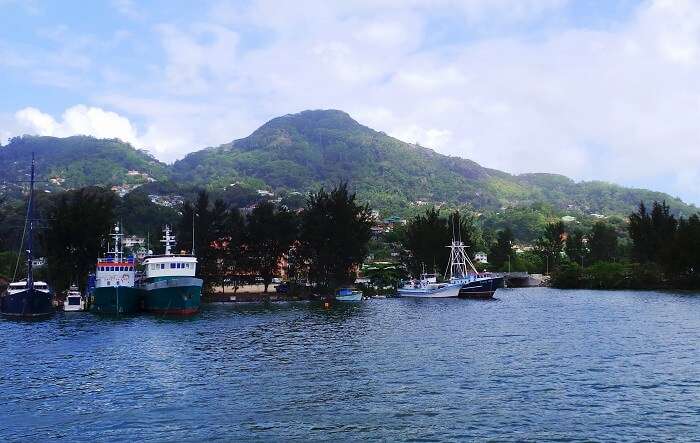 Ferry boats on Mahe Island Seychelles