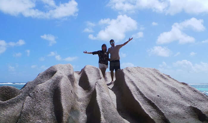 Romantic Couple in La Digue Island, Seychelles