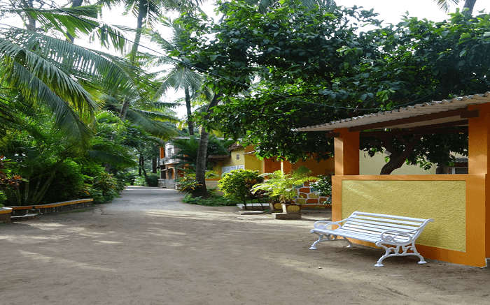 An exterior view of Domonica Beach Resort in Mumbai