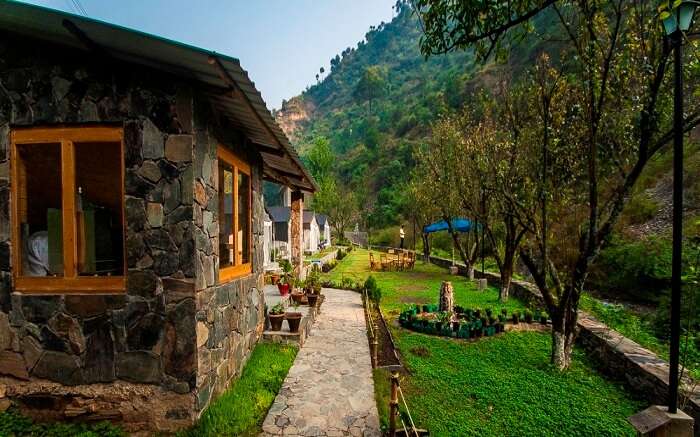 Camps and resorts at Hail Himalayas in Shimla surrounded by mountains