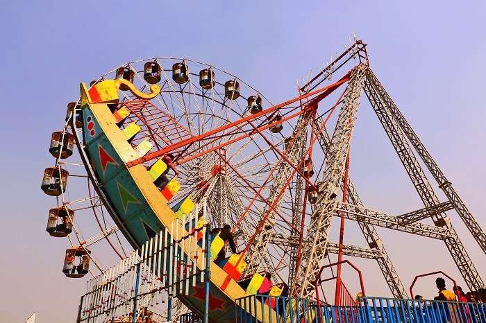 Fun rides at the Amusement Zone of surajkund mela