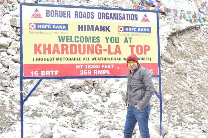 lokpal romantic trip to ladakh: lokpal at khardungla top
