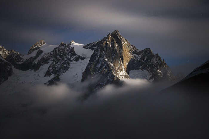 Mont Gruetta in moonlight