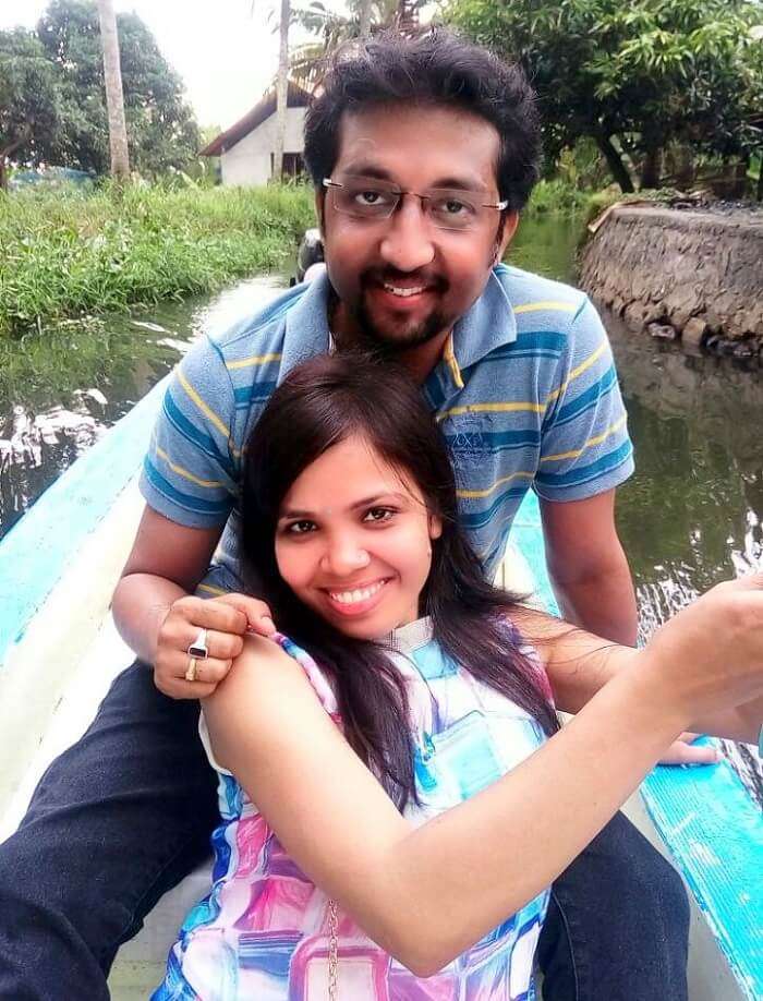 Couple on a honeymoon in Alleppey